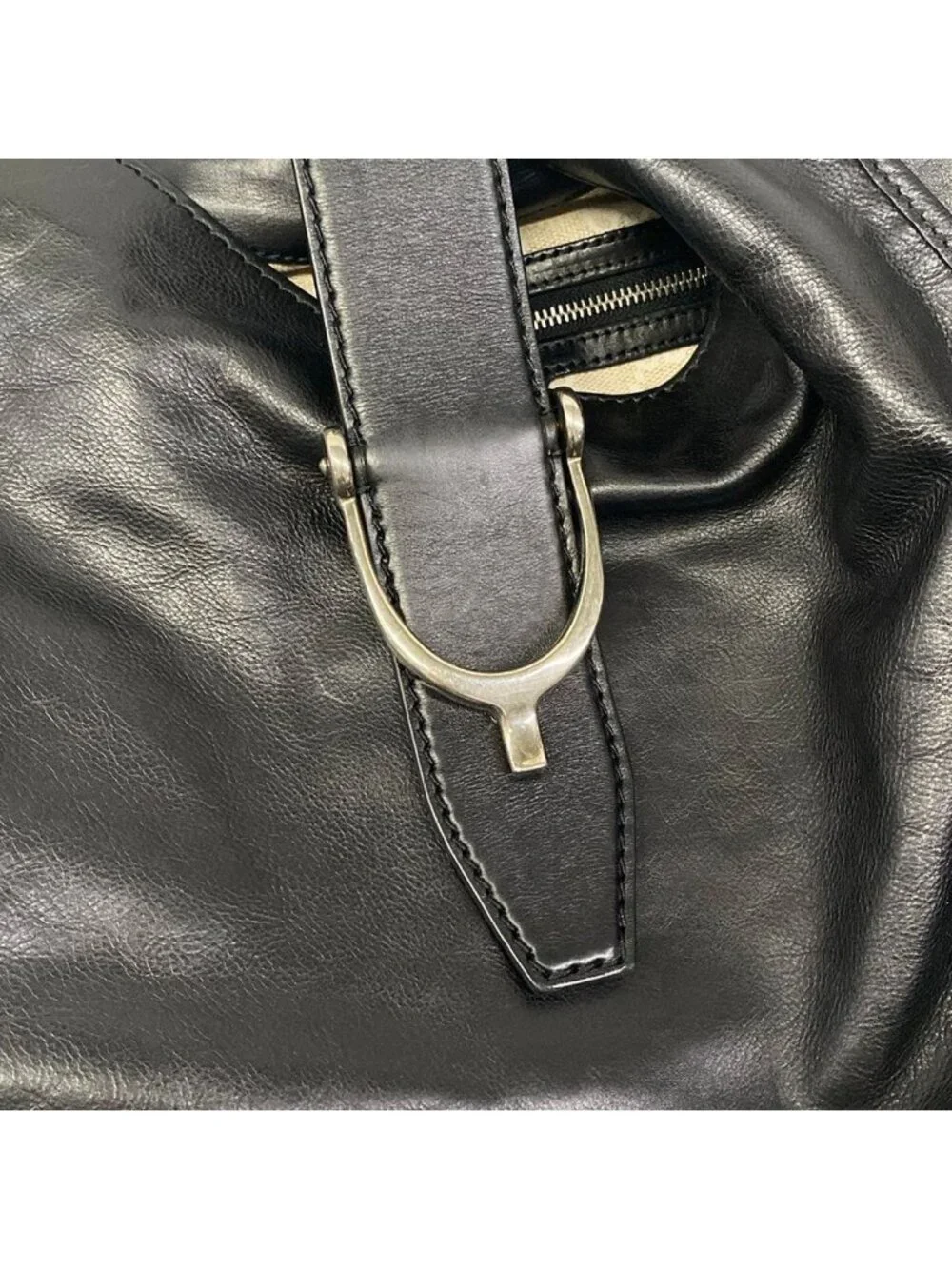 Gucci Shoulder Bag Soft Stirrup Black